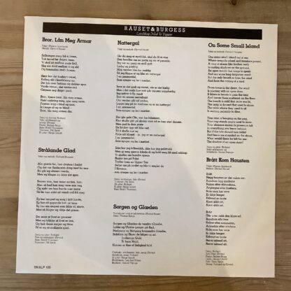 Rauset & Burgess - Landskap Med To Figurer [LP] (2. hand) - Bilde 3