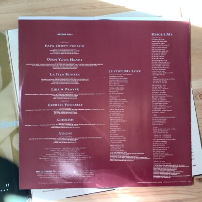 Madonna - The Immaculate Collection [LP] (2. hand) - Bilde 7