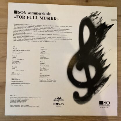 Prøve / Dokument SO's Sommerskole "For Full Musikk" [LP] (2. hand) - Bilde 3