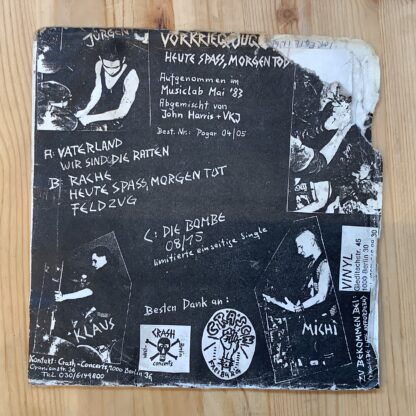 Vorkriegsjugend - Heute Spass, Morgen Tod [2x7"] (2. hand) - Bilde 2