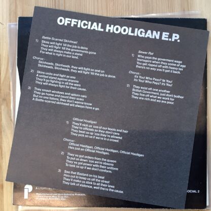 Antisocial - Official Hooligan E.P. [7"] (2. hand) - Bilde 3