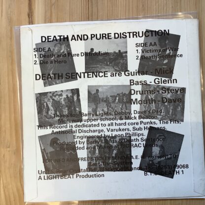 Death Sentence - Death And Pure Distruction [7"] (2. hand) - Bilde 2